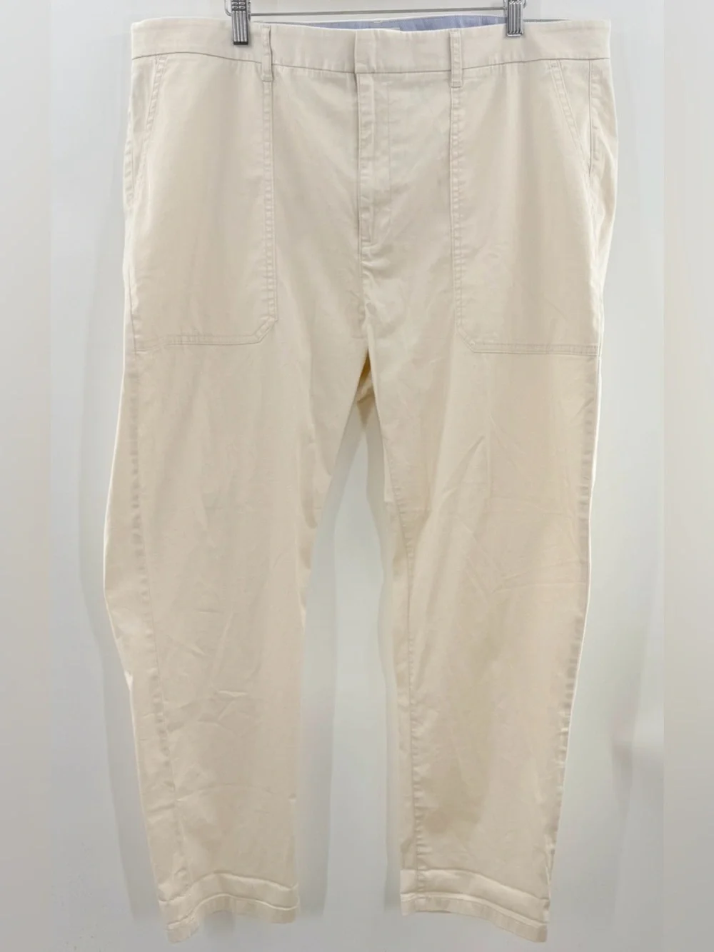 J. Crew Slim Boyfriend Chino Pants Lightweight Cotton Blend Cream Beige Size 34